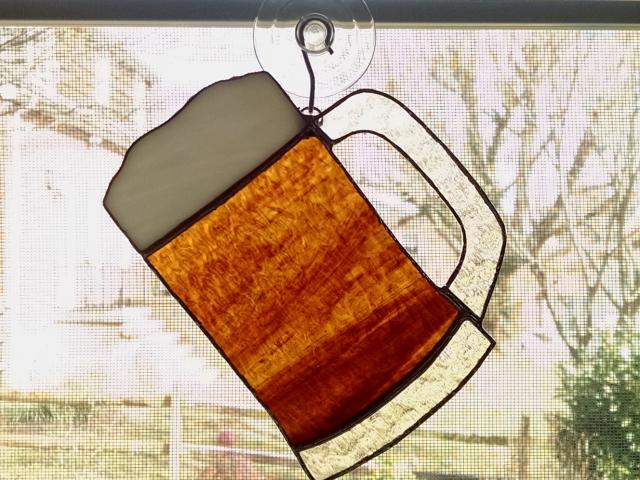 Beer Mug Stained Glass Suncatcher