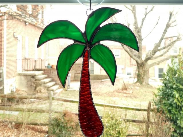 Palm Tree Stained Glass Suncatcher