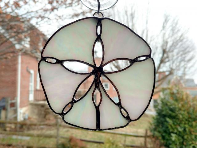 Sand Dollar Stained Glass Suncatcher