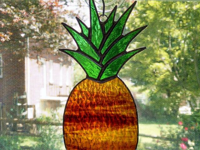 Pineapple Stained Glass Suncatcher
