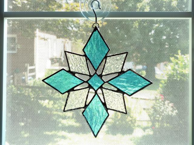 Snowflake Stained Glass Suncatcher