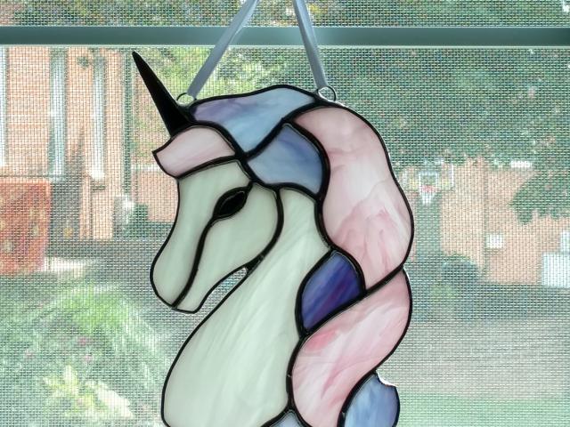 Unicorn Stained Glass Suncatcher