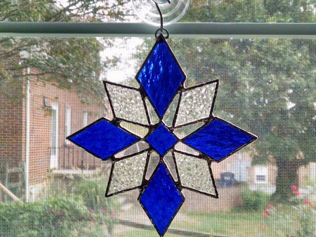 Snowflake Stained Glass Suncatcher
