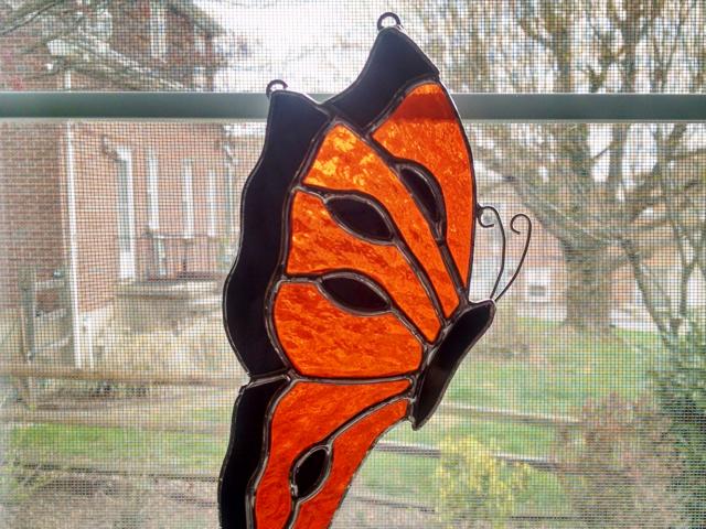 Monarch Butterfly Stained Glass Suncatcher