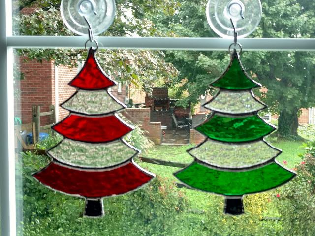 Stained Glass Christmas Tree Suncatcher / Ornament