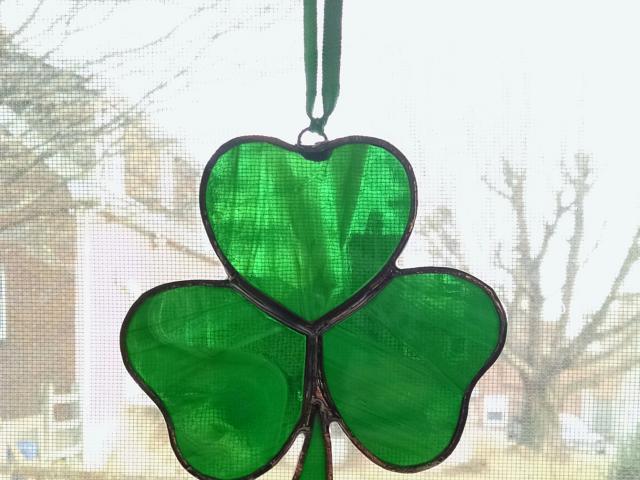 Shamrock Stained Glass Suncatcher