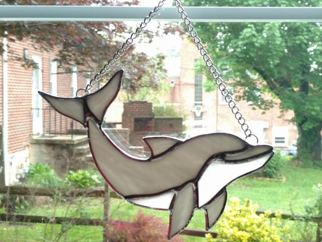 Dolphin Stained Glass Suncatcher