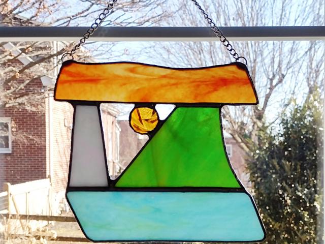Abstract Stonehenge Stained Glass Suncatcher