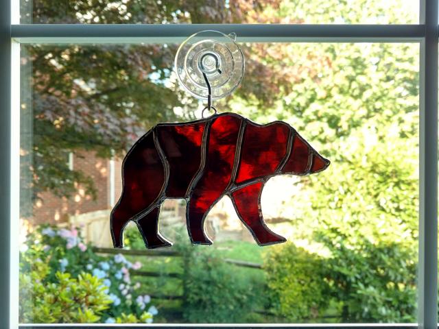Stained Glass Bear Suncatcher