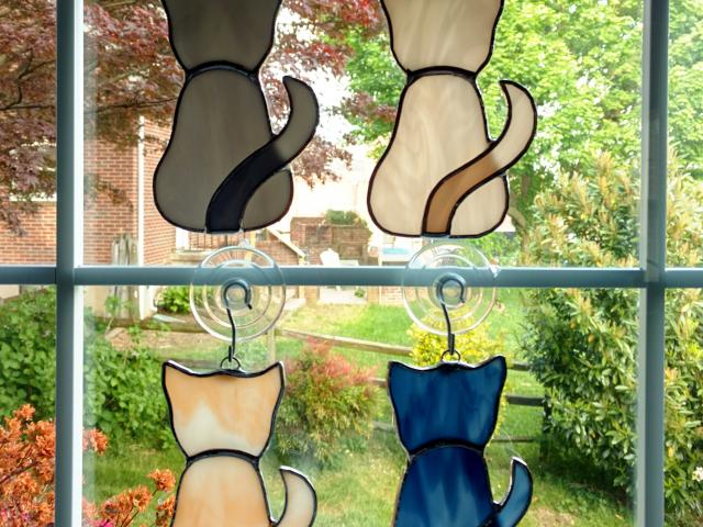 Stained Glass Cat Suncatcher