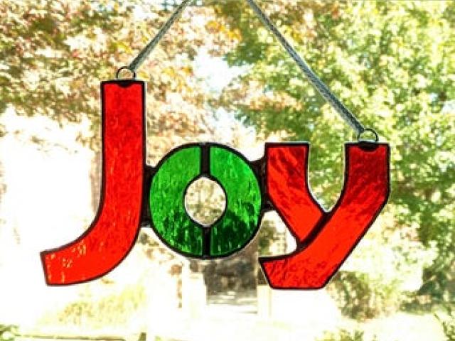 Joy Stained Glass Suncatcher