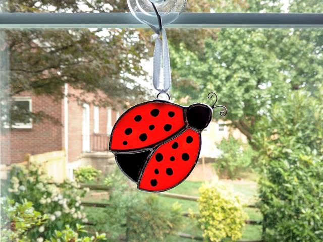 Ladybug Stained Glass Suncatcher