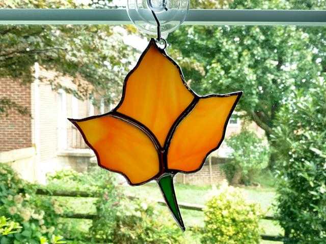 Fall Leaf Stained Glass Suncatcher