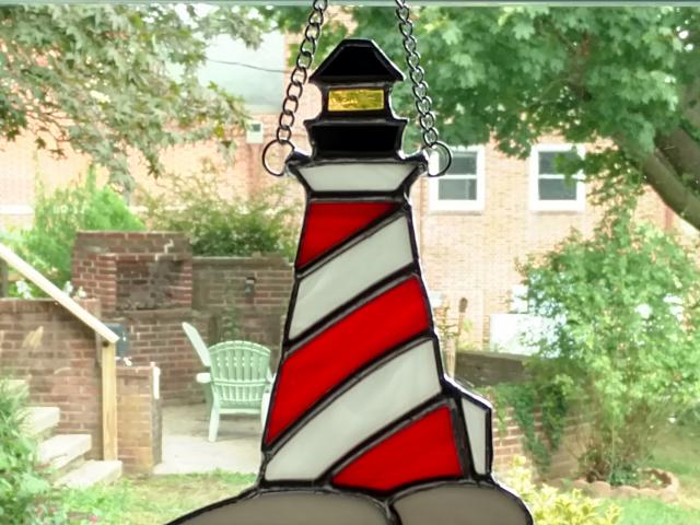 Lighthouse Stained Glass Suncatcher