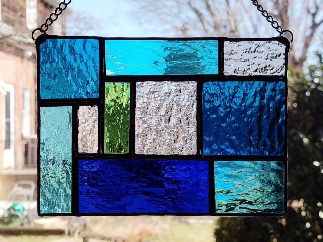 Geometric Mondrian Style Suncatcher