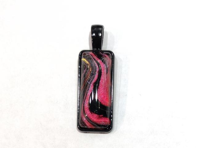 Painted Pendant, Red and Black